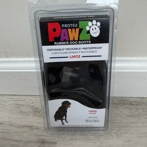 PAWZ Black Rubber Dog Boots - Large
